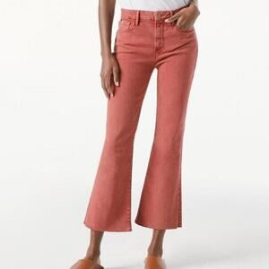 FRAME Le Crop Mini Boot Raw Edge  Washed Redwood